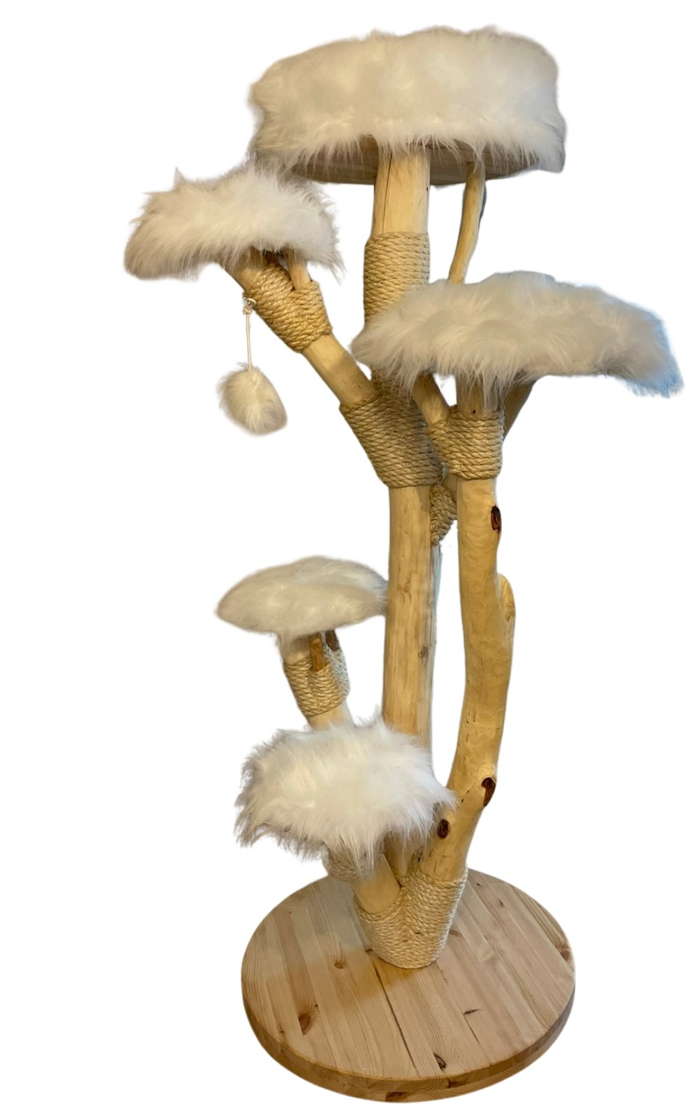 Duchess weißer Katzenbaum mit Fellbezug