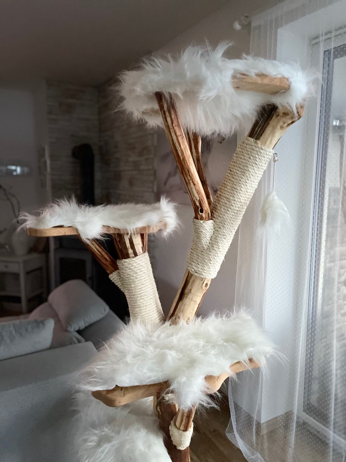 Echtholz Kratzbaum in weiß