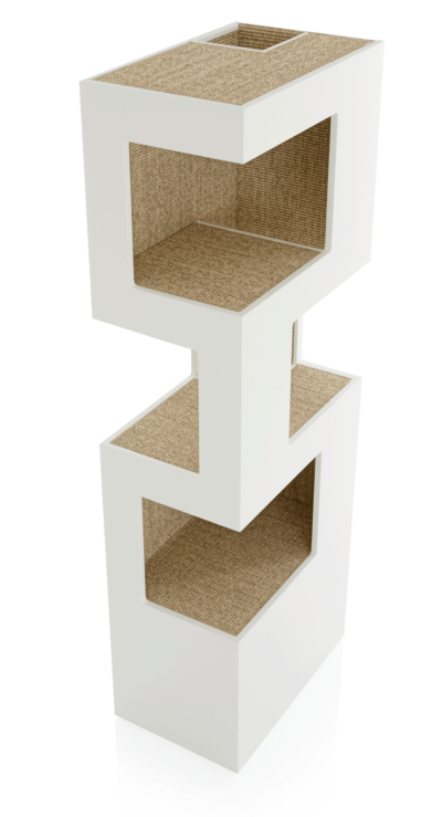 Katzenbaum modern design weiß beige