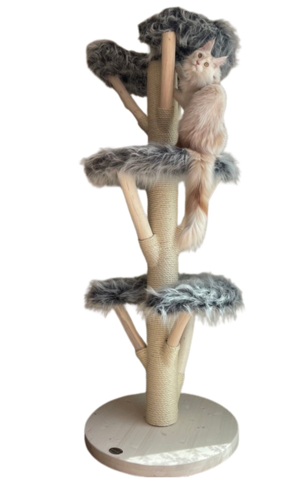 MiniBUBI - Kratzbaum hellgrau und weiß