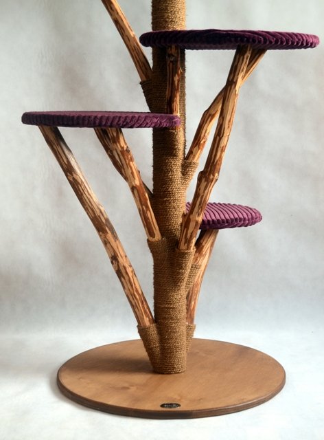 Naturholz Katzenbaum dunkles Holz