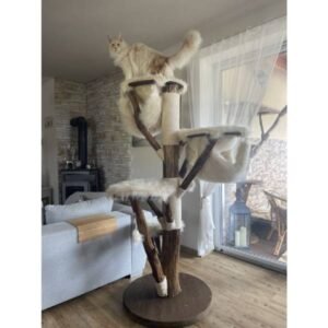 SIMA Kratzbaum weißer Fellbezug