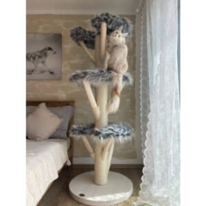 MiniBUBI Kratzbaum hellgrauer Polster