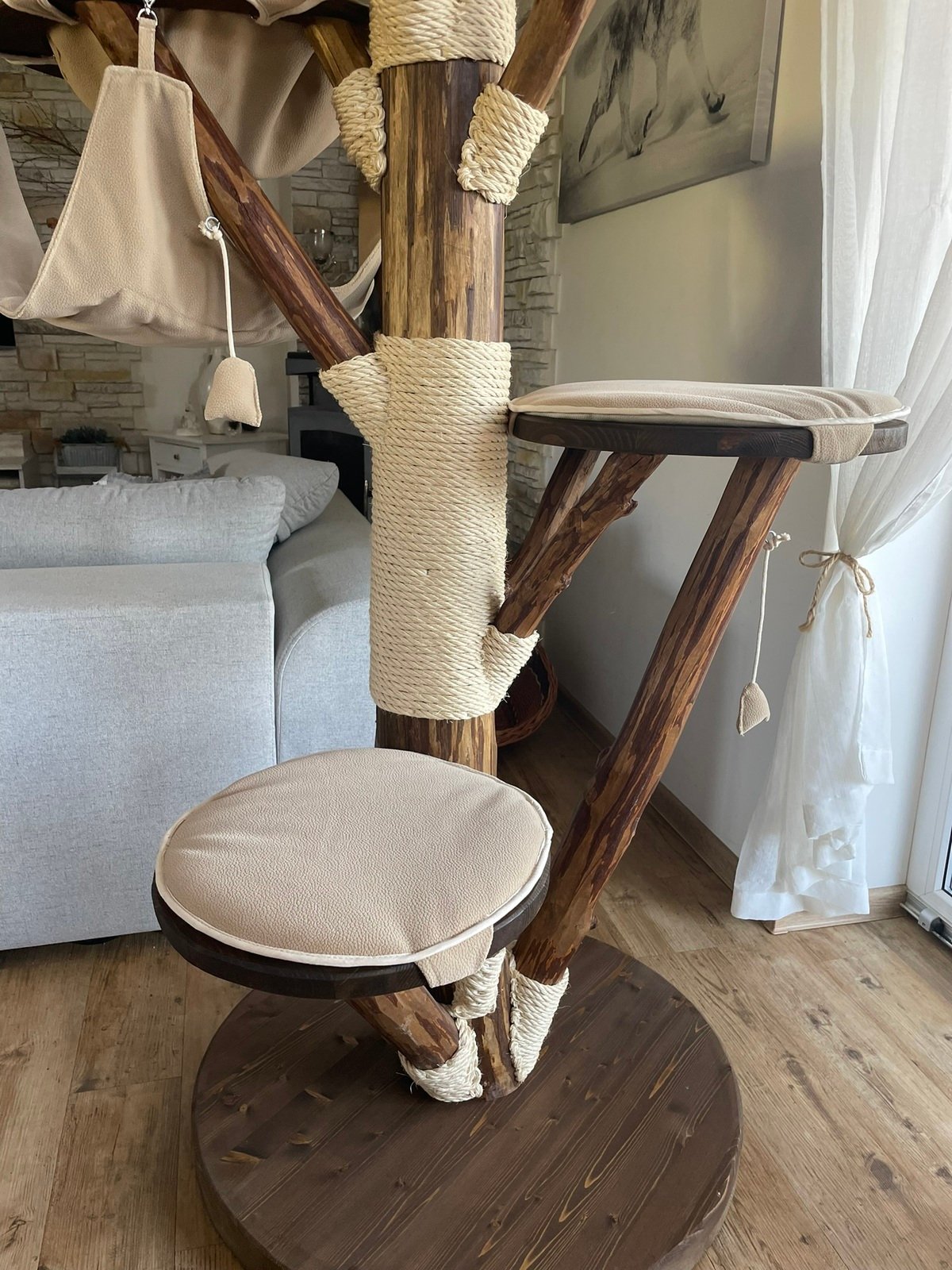 XXL Echtholz Kratzbaum dunkel