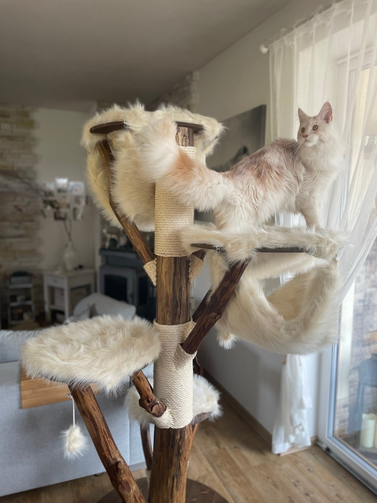 XXL Kratzbaum Premium weißer Bezug