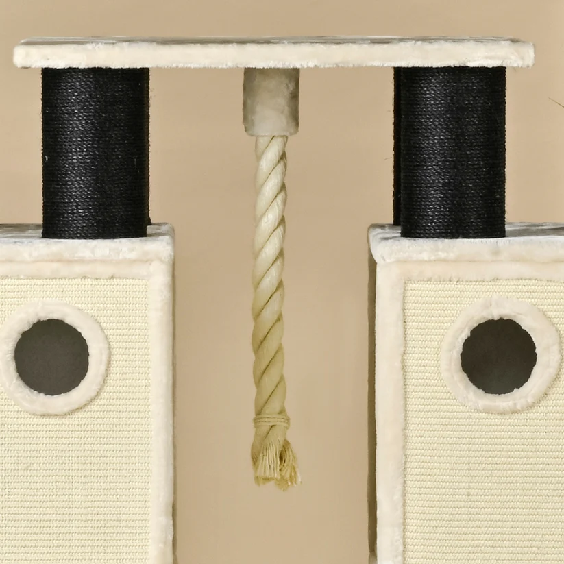 extra großer Katzenkratzbaum in beige und schwarzer Farbe