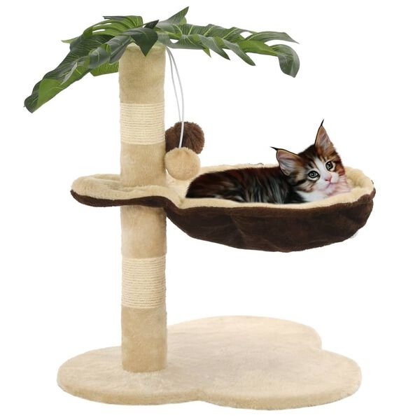 Kratzbaum für Katzen als Palme mit Katze darin