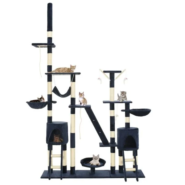 Kratzbaum mit Kratzsäulen 250cm blau