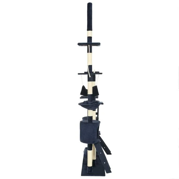 Kratzbaum mit Kratzsäulen 250cm hoch blau