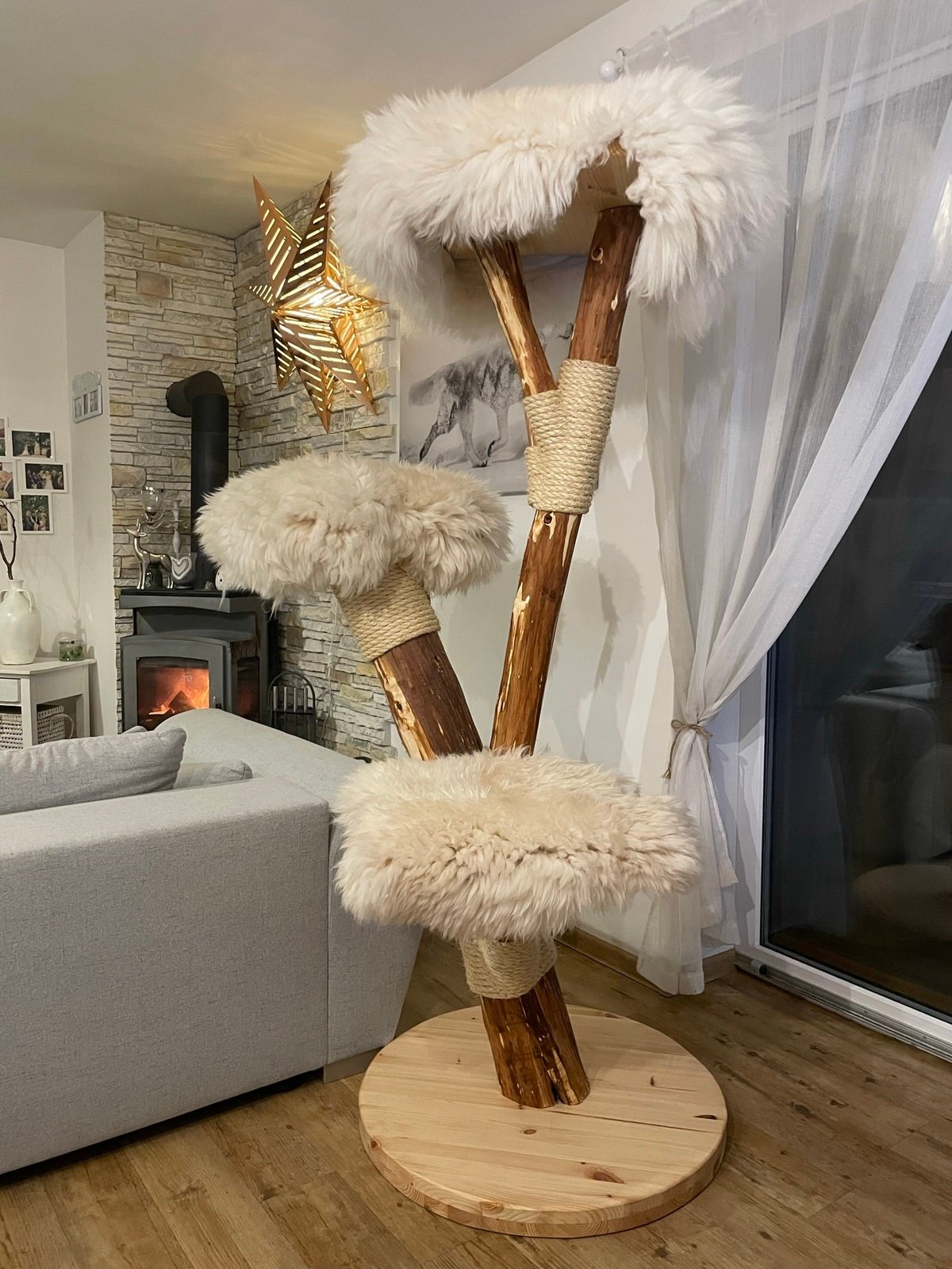 weißer Bezug Katzenbaum