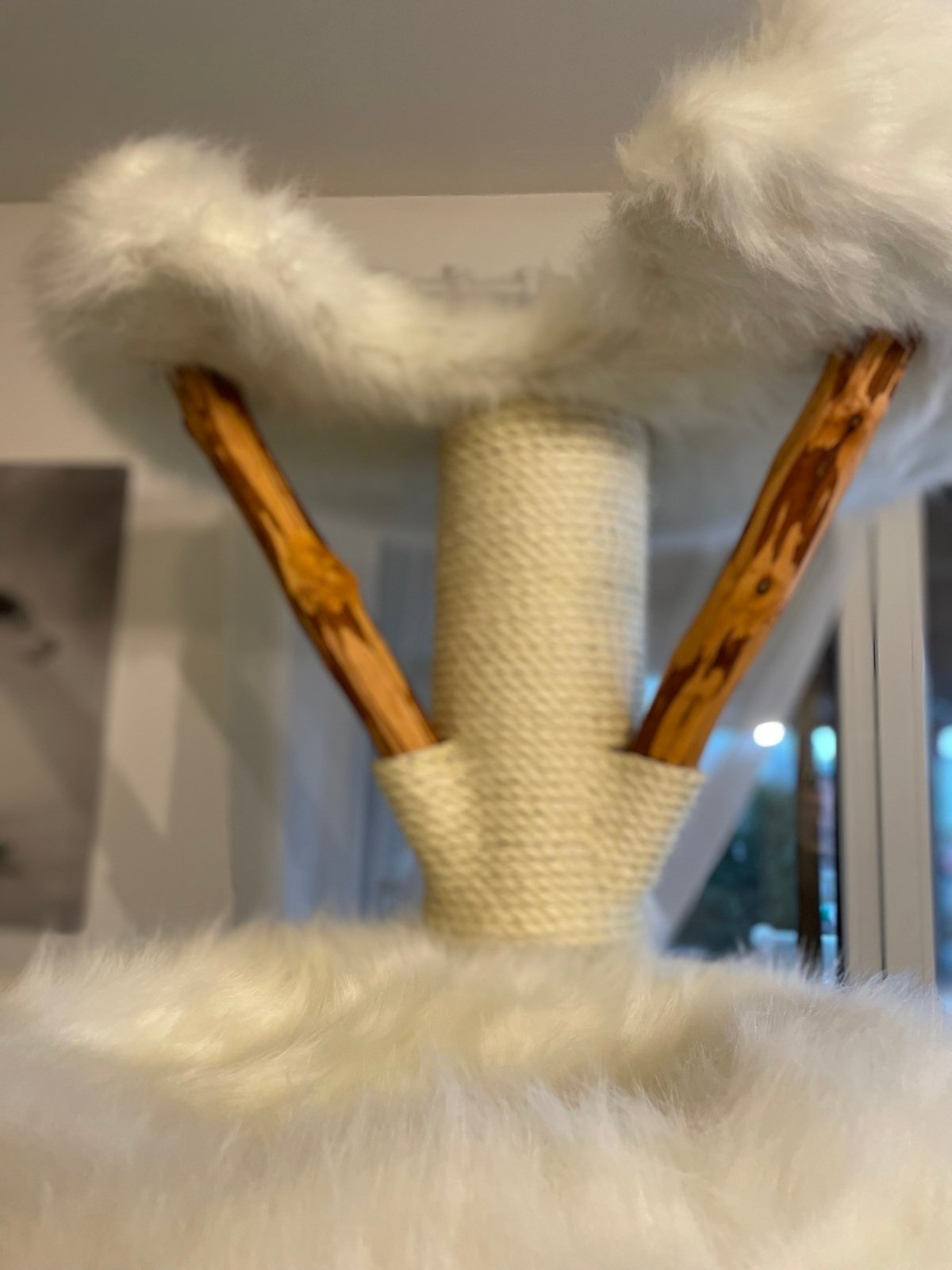 weißer Bezug für Katzenkratzbaum XXL groß Echtholz