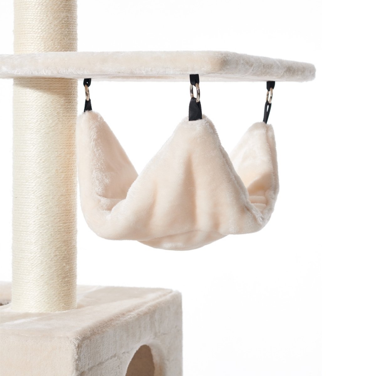 Katzenkratzbaum Sivas in Creme mit Treppe und Liegeplätzen – Höhe 247–275 cm