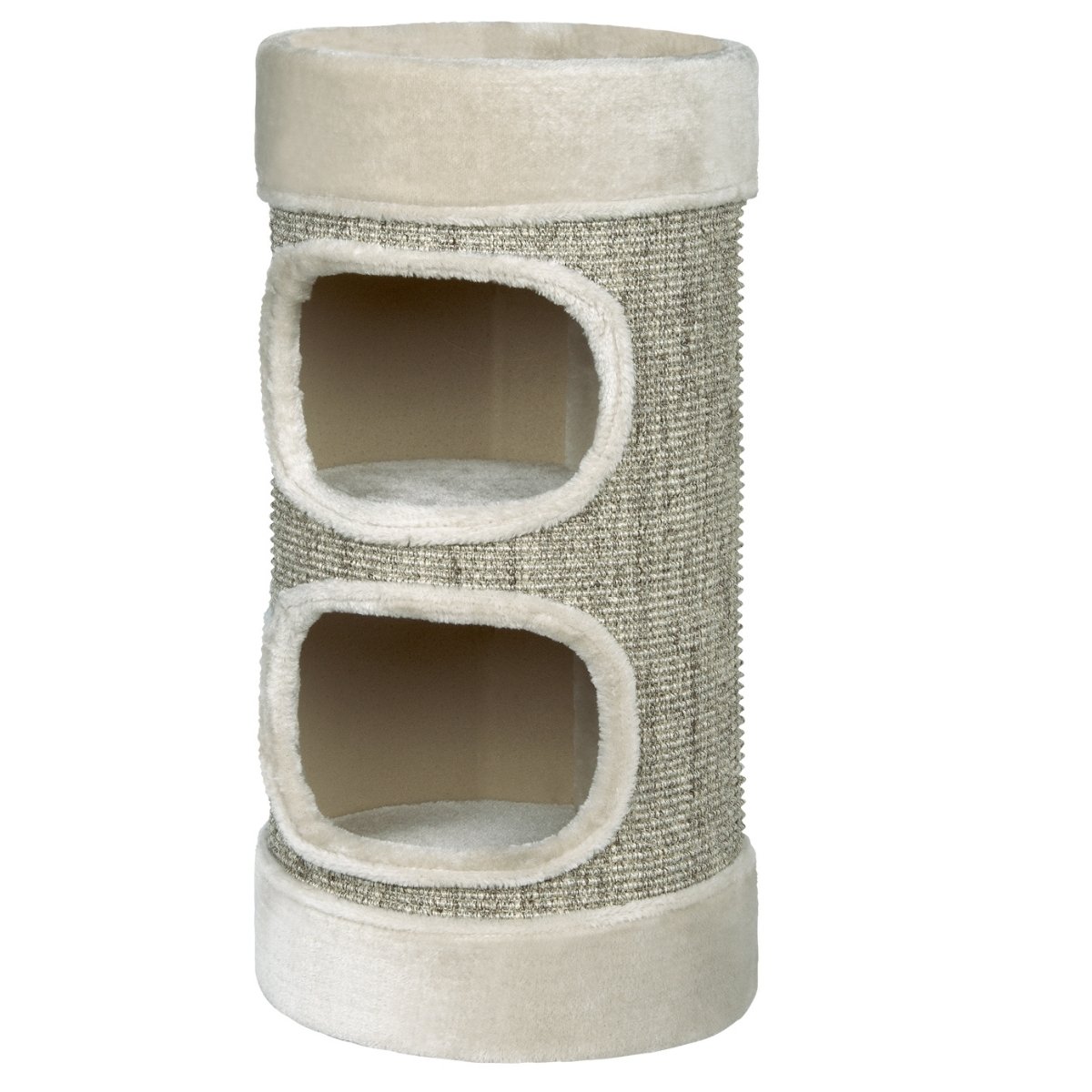 Katzentonne mit 2 Liegeflächen in hellgrau und leichtes beige