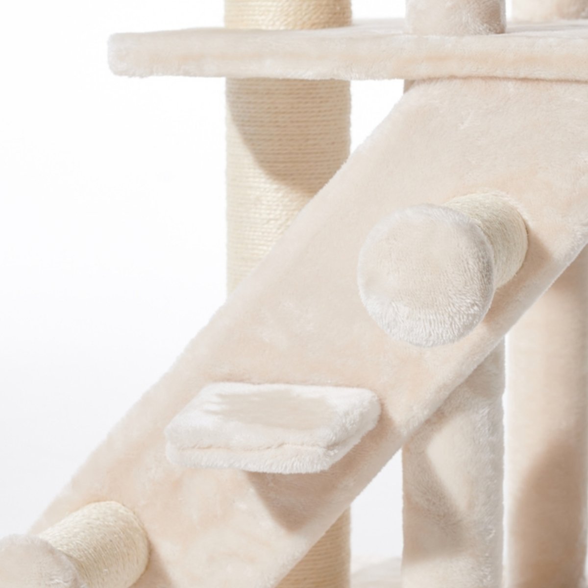 Kratzbaum Sivas Cream deckenhoch mit Sisalstamm und Liegemulde – 70 × 48 cm Grundfläche