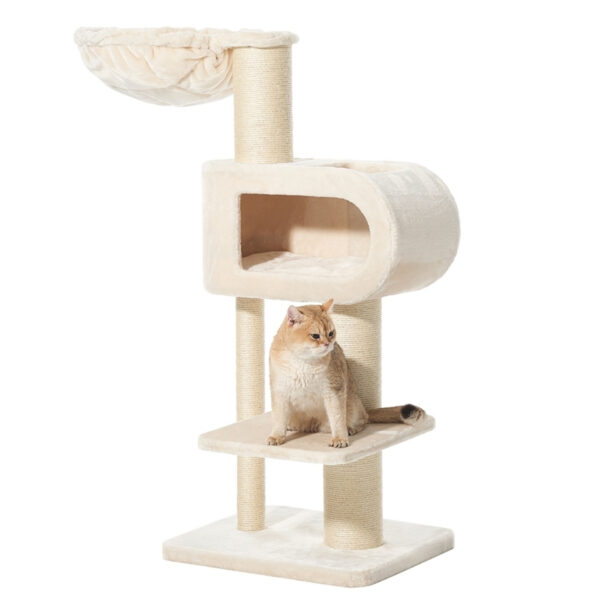 Kratzbaum TOVE cream 128 cm mit Höhle und Liegeflächen
