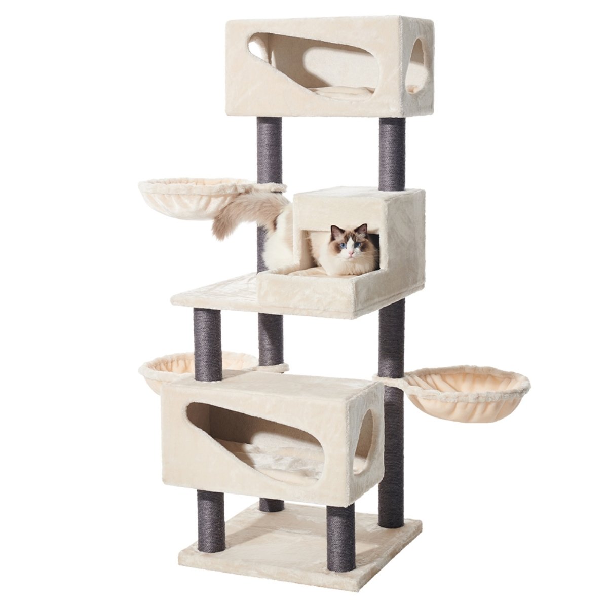 creme - beiger Katzenbaum natur