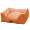 Bett für Katzen in der Farbe orange eckig