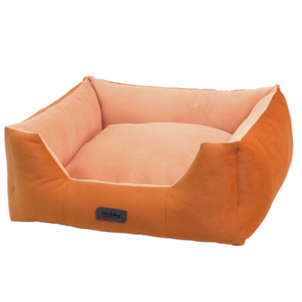 Bett für Katzen in der Farbe orange eckig
