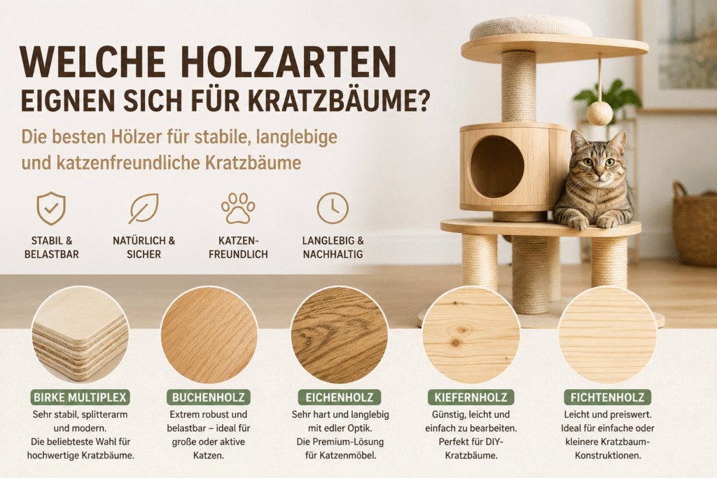 Holzarten fuer Katzenbäume - welche gibt es da?