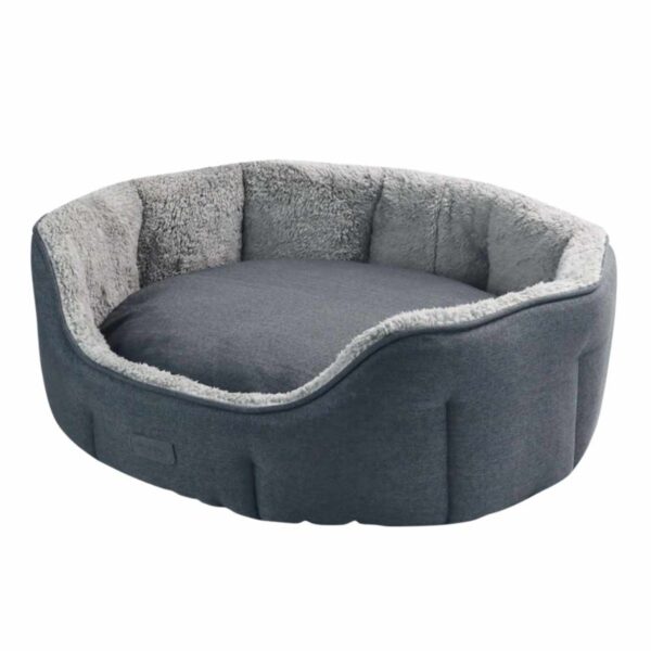 Katzenbett grau plüschig