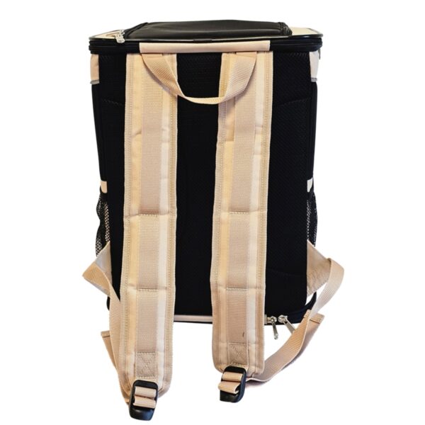 Katzenrucksachtasche schwarz beige