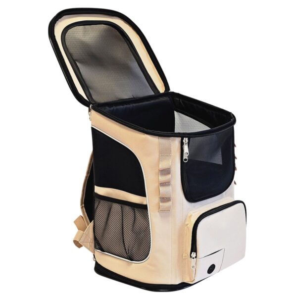 Katzenrucksack in cream mit Sichtfenster