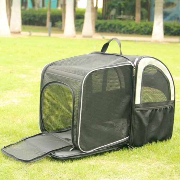 Katzenrucksack in schwarz mit Sichtfenster