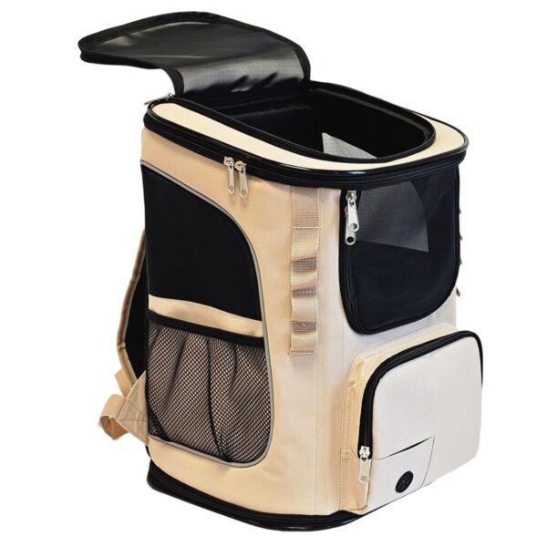Katzentransportrucksack in der Farbe beige