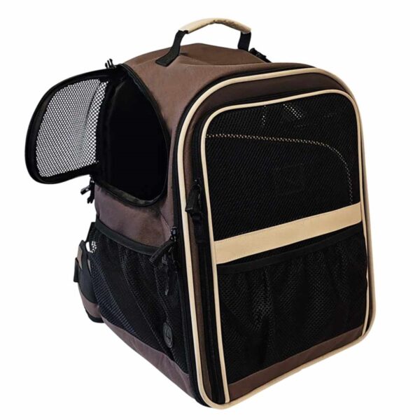 dunkelbrauner ausziehbarer Katzenrucksack