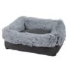 eckiges Katzenbett in der Farbe grau mit Wendekissen