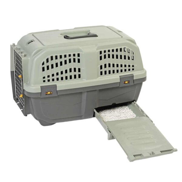 graue Katzen Transportbox