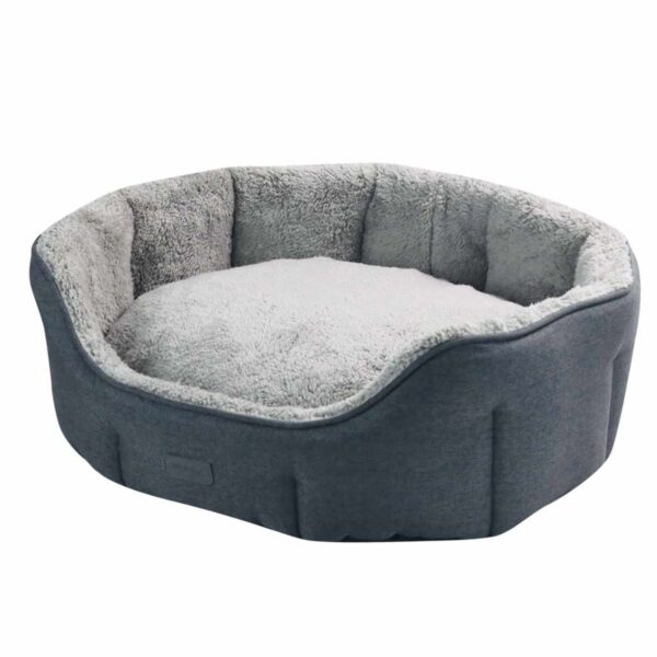graues Katzenbett komfort