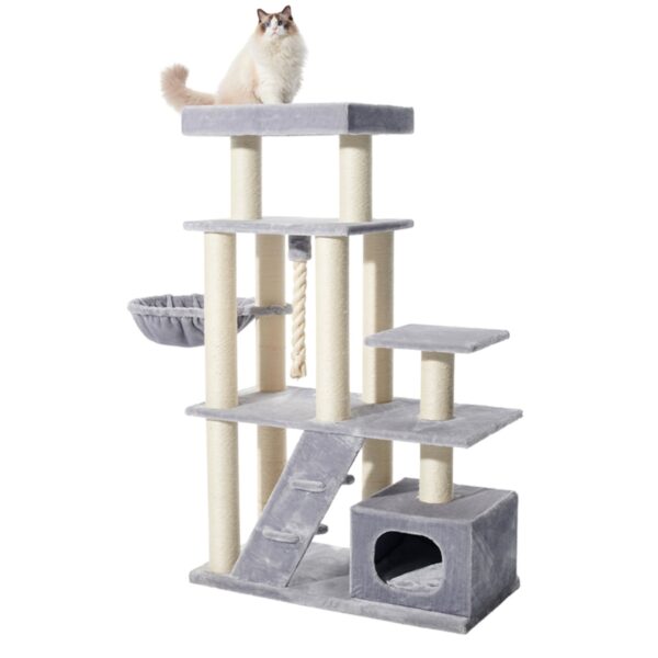 modern grauer Katzenbaum 160 höhe