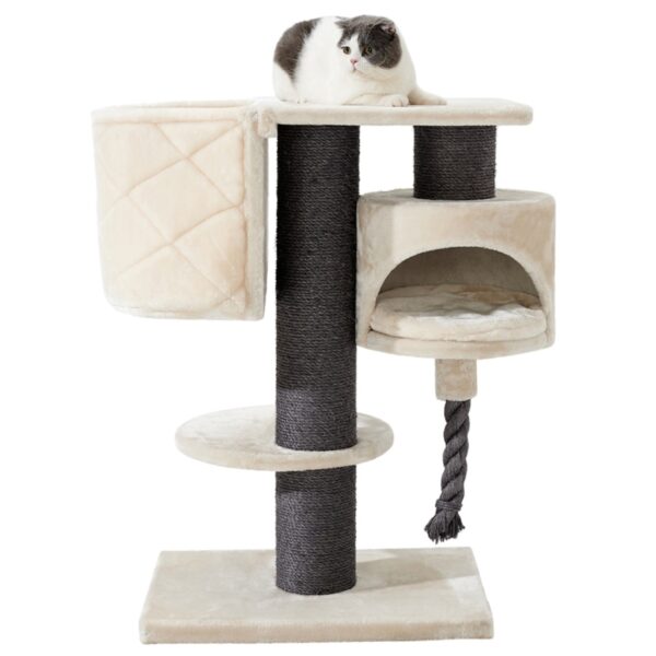 schwarz beige Katzenbaum für kleine Katzen