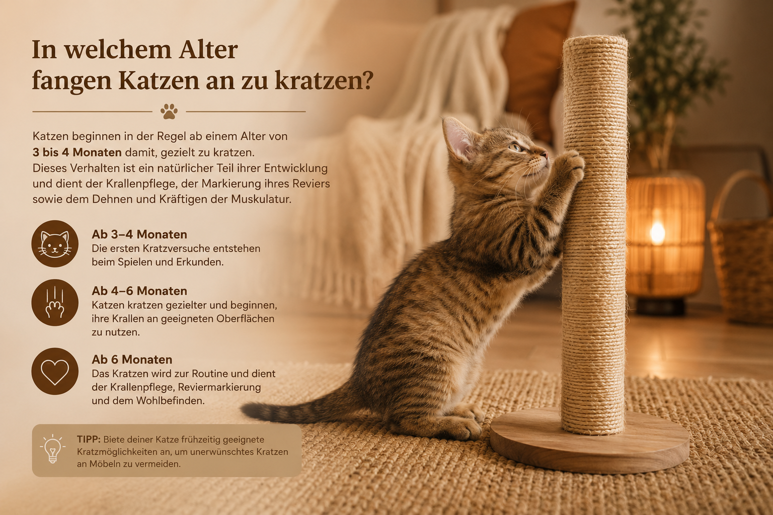 In welchem ​​Alter fangen Katzen an zu kratzen?