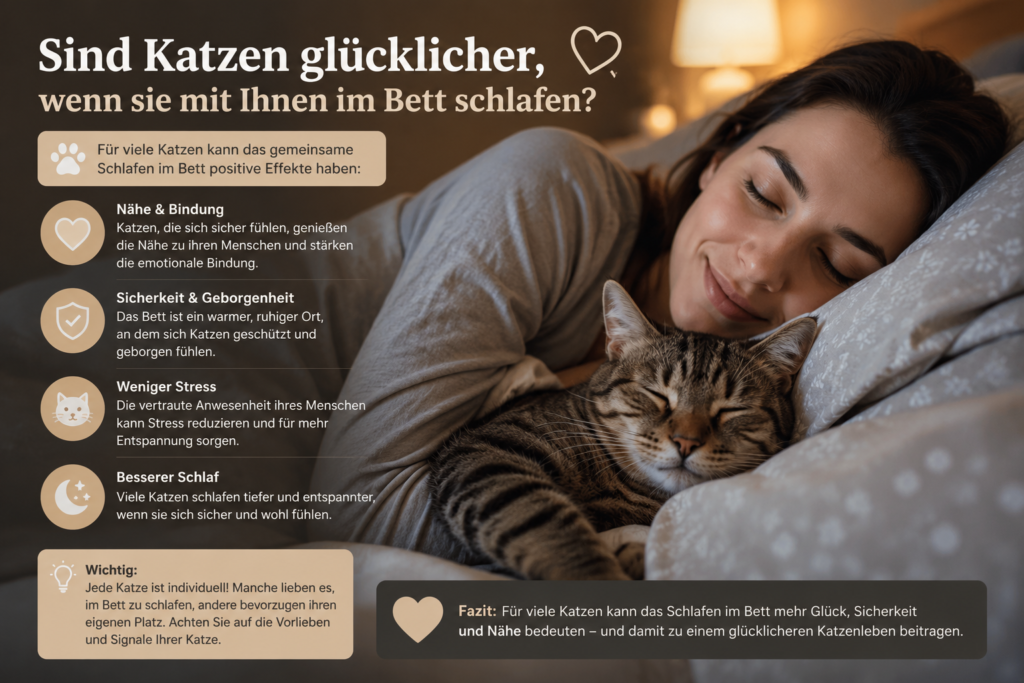 Kann man mit Katzen im Bett schlafen