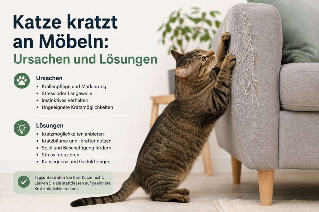 Katze kratzt an Möbel