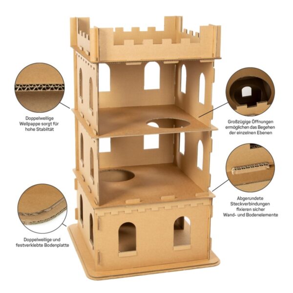 Katzenschloss aus Pappe