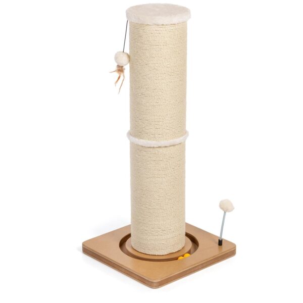 Kratzstamm beige - Carla mit Spielbällen