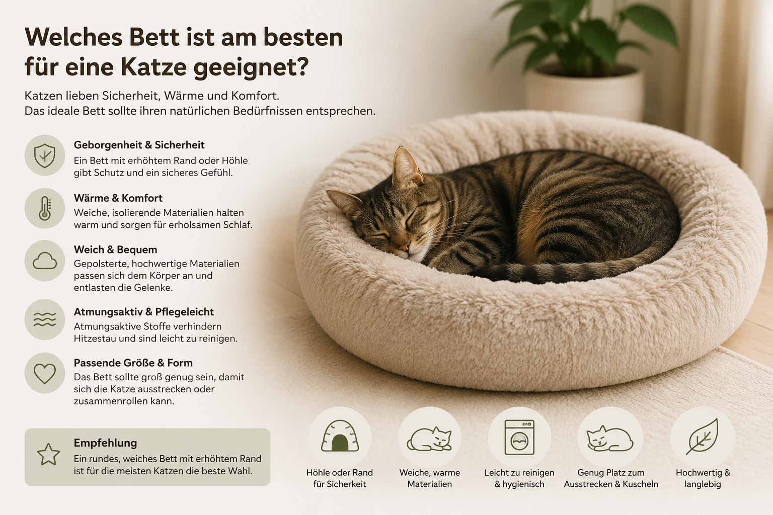 Welches Bett ist am besten für eine Katze geeignet?