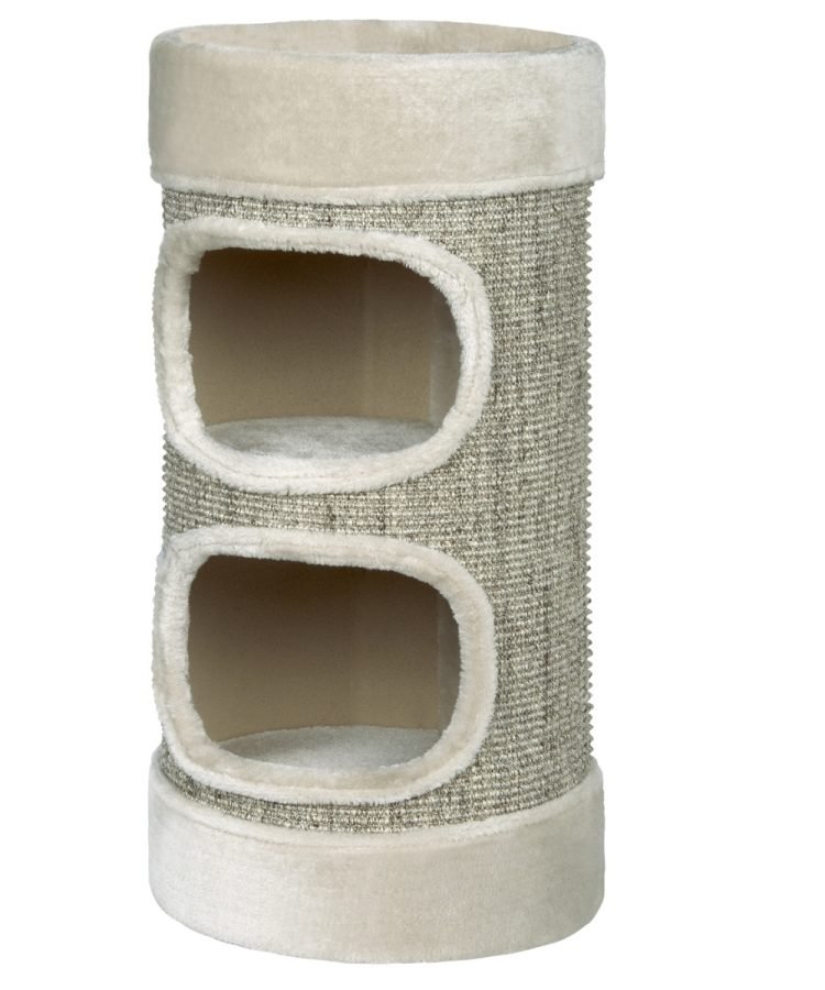 Katzentonne mit 2 Liegeflächen in hellgrau und leichtes beige